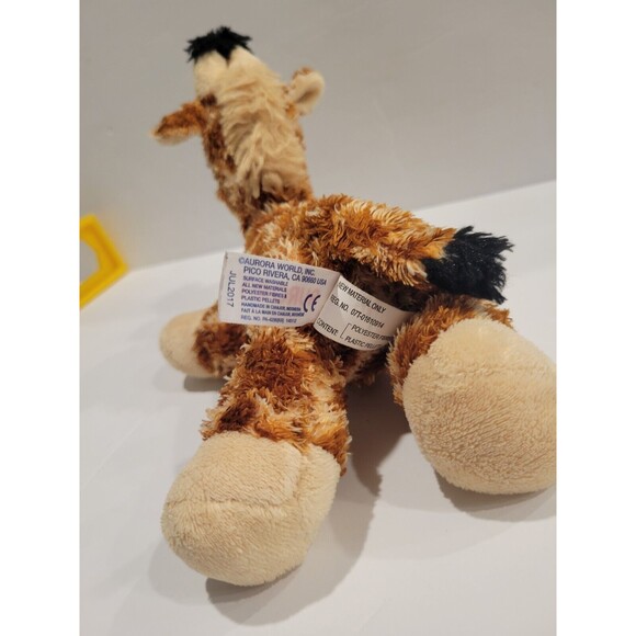 Aurora World 8" GiGi Giraffe Plush Beanie Stuffed Animal Toy - Picture 6 of 8